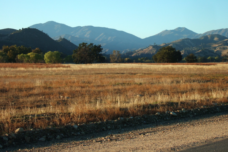 Junipero Serra Peak (left, 5862ft) and Bear Mountain (4771ft) and Pinyon Peak (5264ft) together to the right.