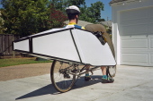 Bill models his Gold Rush with coroplast fairing (4).
