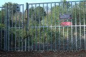 Gate into Rancho San Antonio from top of Olive Tree Lane