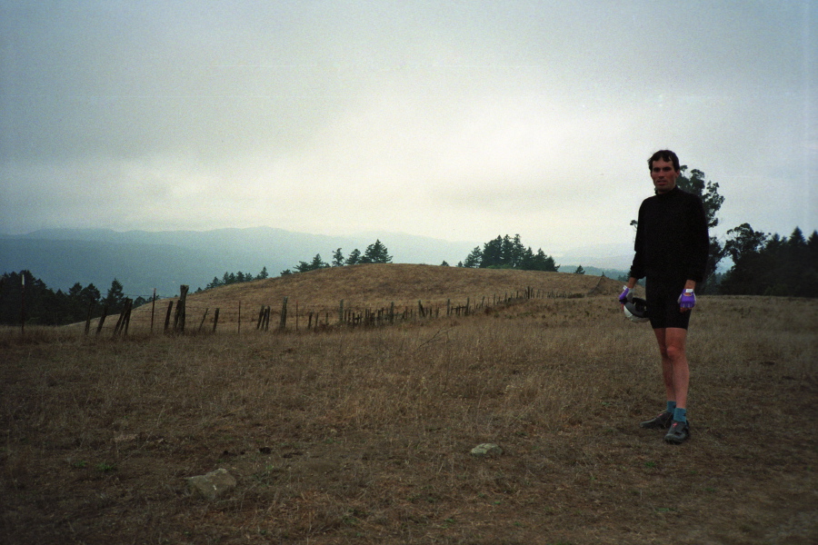 Bill on Bolinas Ridge Fire Trail where it exits the forest.