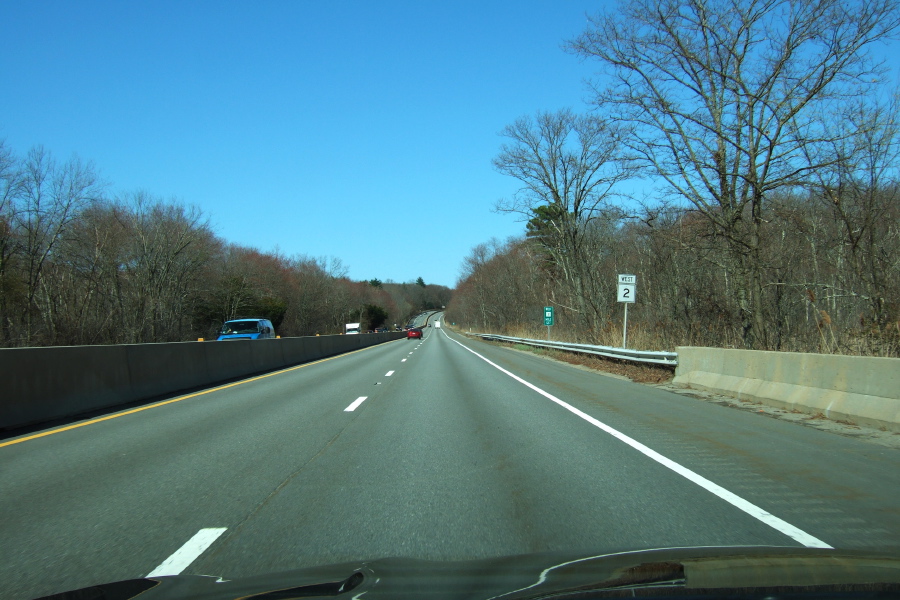 Heading west on MA2 (Cambridge Turnpike) near Concord, MA