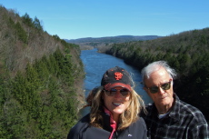 Laura and David above the Connecticut River in its canyon