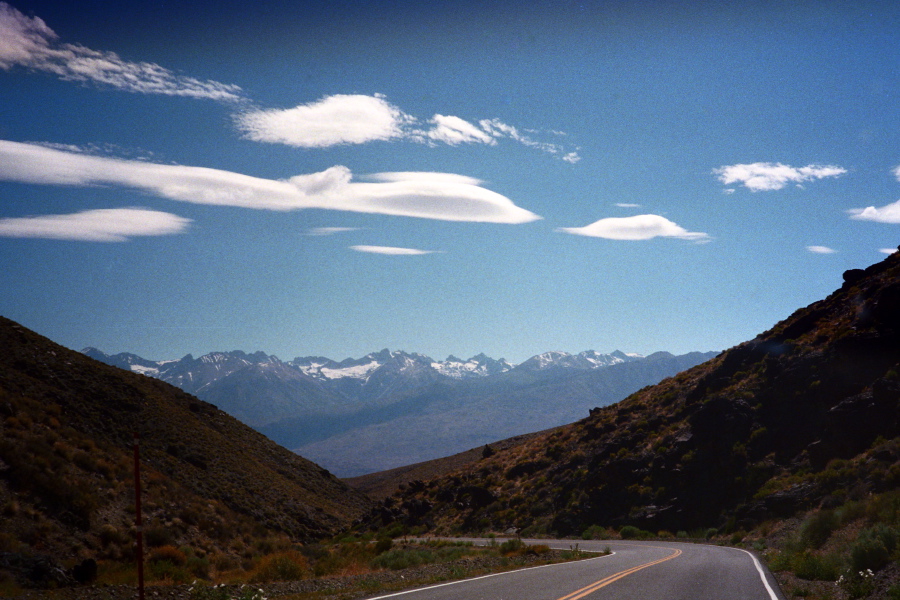 Driving down CA168 toward Big Pine.