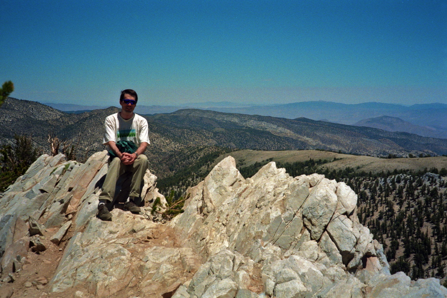 Bill on a rocky ridge.