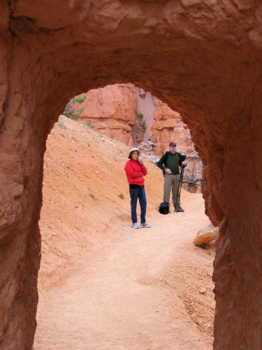 Kay through a tunnel.