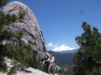 Bill in front of Castle Dome and Mt. Shasta.