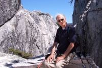 David resting at the notch between Castle Dome and the adjoining ridge.