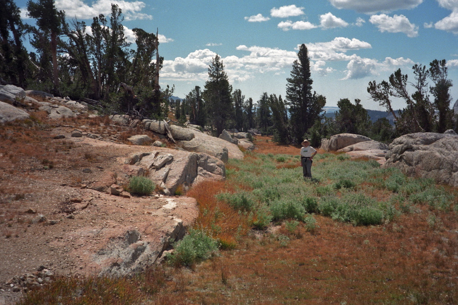 BIll on one of the terraces west of Echo Peaks.