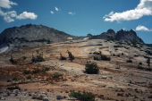 View of slabs north of Echo Ridge and Echo Peaks (right)