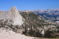 David reaching the top of the ridge near Echo Peaks (10790ft)