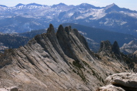 The sharp fin of Matthes Crest (10918ft) from Echo Ridge (11100ft)