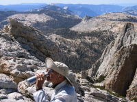 David enjoying his stainless steel water bottle on Echo Ridge (11100ft)