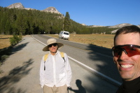 Start of the hike on Tioga Rd. in Tuolumne Meadows (8580ft)