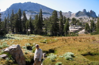 David in small meadow with stream (9900ft)