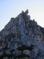 Climbers reaching the summit block on Cathedral Peak. (10971ft)