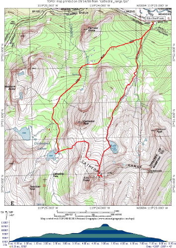 Cathedral Range Map