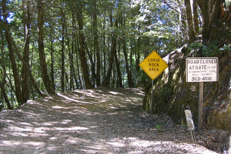 Gazos Creek Rd. at start of steep descent. (1350ft)