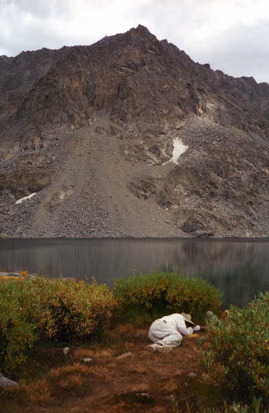 David takes a nap at Ruwau Lake beneath Picture Puzzle.