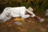 David naps at Ruwau Lake
