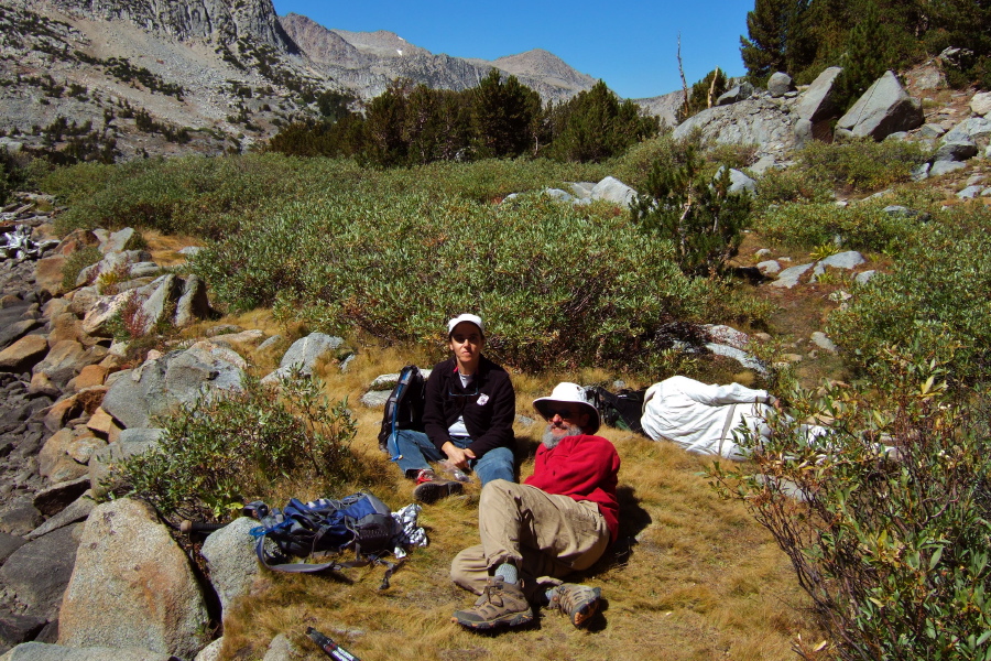 Stella, Frank, and David relax at Ruwau Lake.