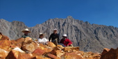 Bill, David, Stella, and Frank at the summit of Chocolate Peak