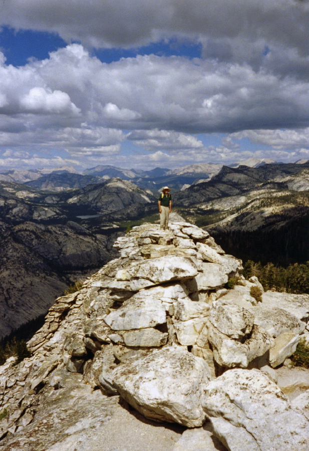 David walks the sharp arête.