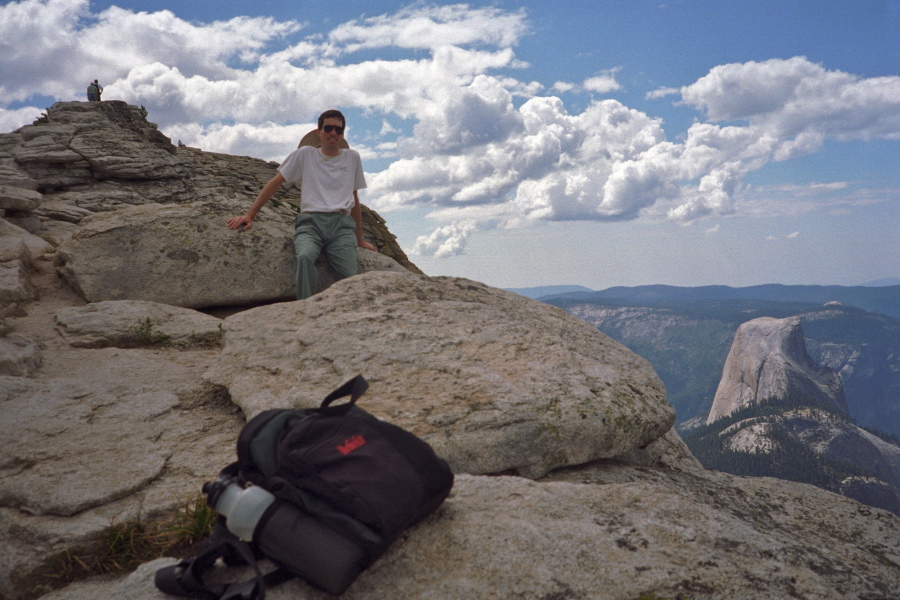 Bill on the razorback ridge of Clouds Rest.