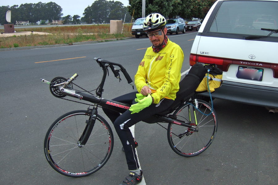 Zach prepares to start on his Carbon Aero 1.0.