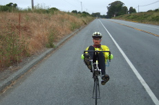 Zach looks for the sweet spot in my draft as we head south from Half Moon Bay on CA1.
