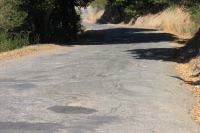 Bumpy road to the Point San Pablo Yacht Harbor.