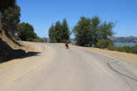 Zach rides west on the Carquinez Scenic Rd.