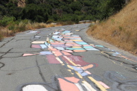 Painted road on Carquinez Scenic Rd.