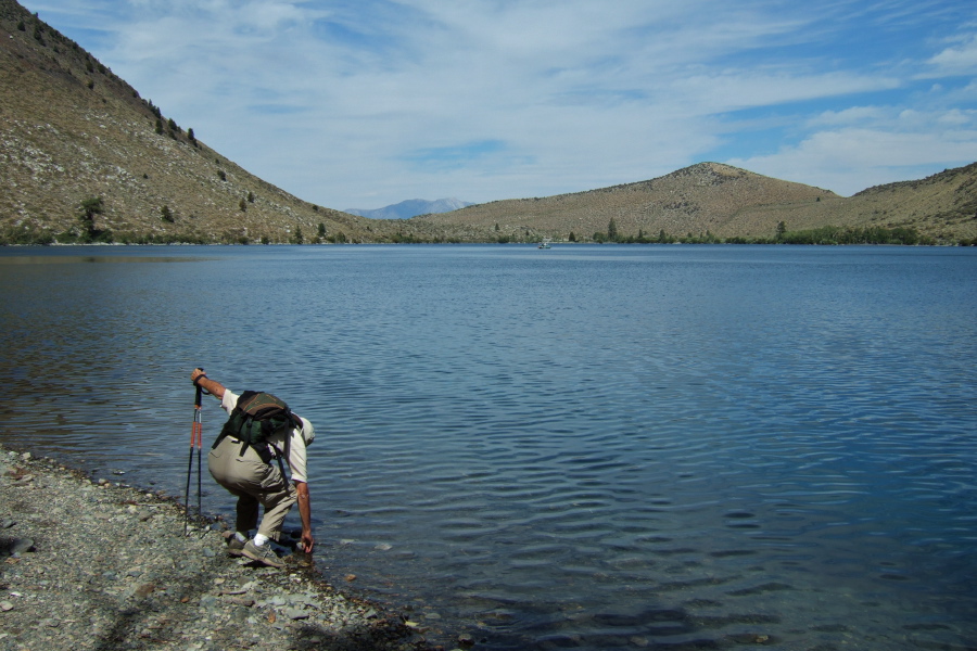 David tests the water.