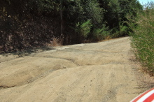 A rutted section of Loma Prieta Way