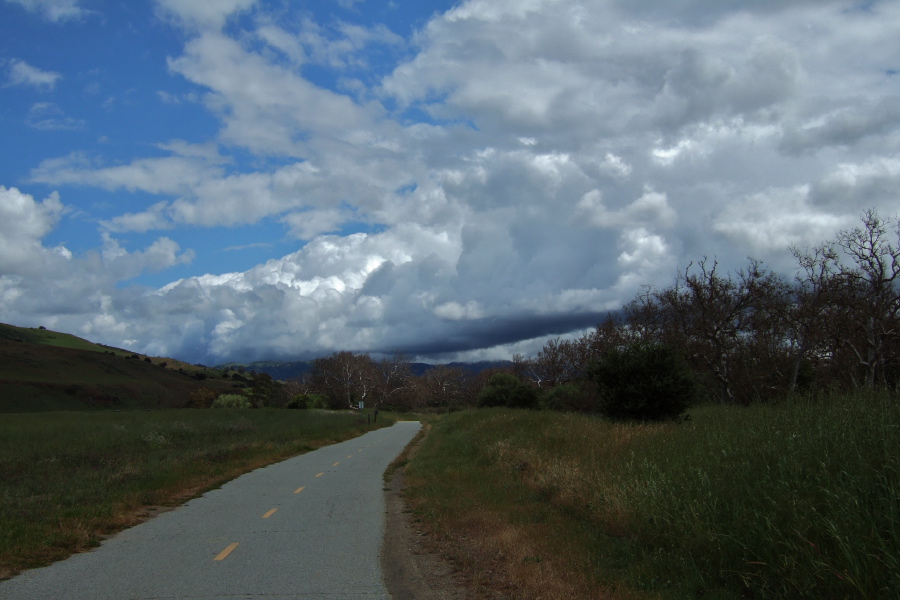 Clouds over Anderson Reservoir near the southern end of the Coyote Creek Trail.