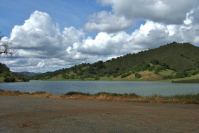 Clouds over a full Uvas Reservoir (2)