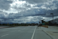 Interesting cumulus clouds hang over downtown San Jose.