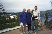David, Kay, and Bill on the Crater Lake rim on the trail to Garfield Peak.