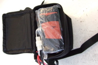 Battery inside bag.