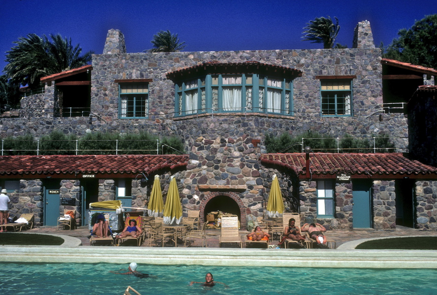 Laura at the Furnace Creek Inn swimming pool