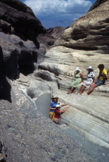 Kay and Laura in Mosaic Canyon