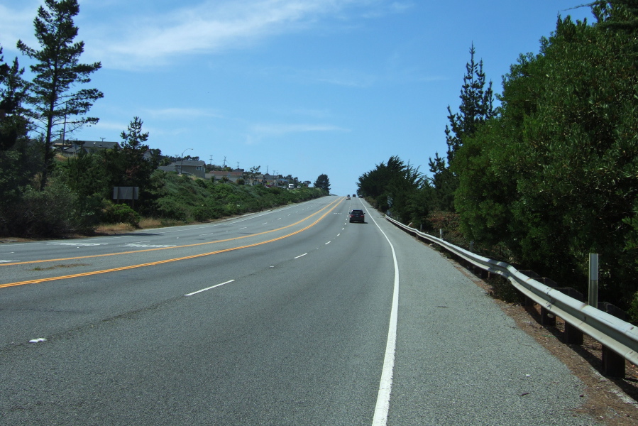 Heading north on Skyline Blvd. in San Bruno