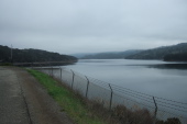 View south along Lower Crystal Springs Reservoir from Sawyer Camp Trail.