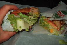 A very amply stuffed Togo's sandwich for dinner