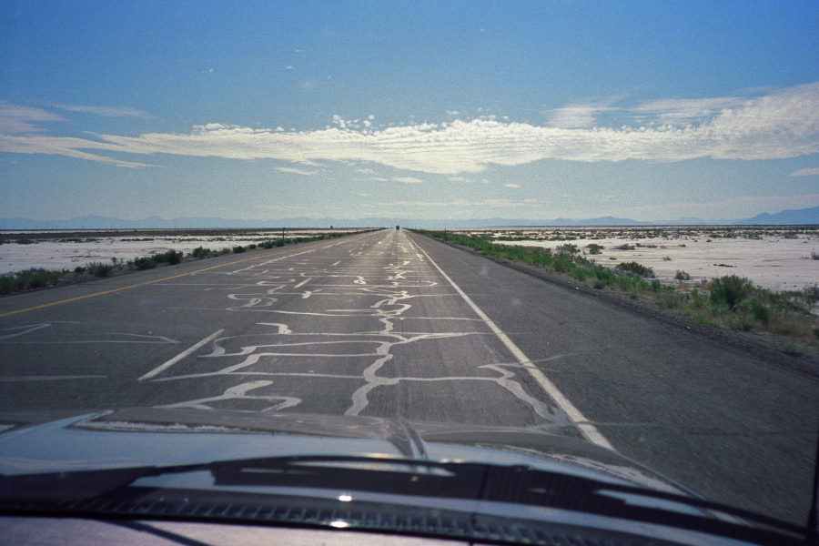 Crossing the Bonneville Salt Flats