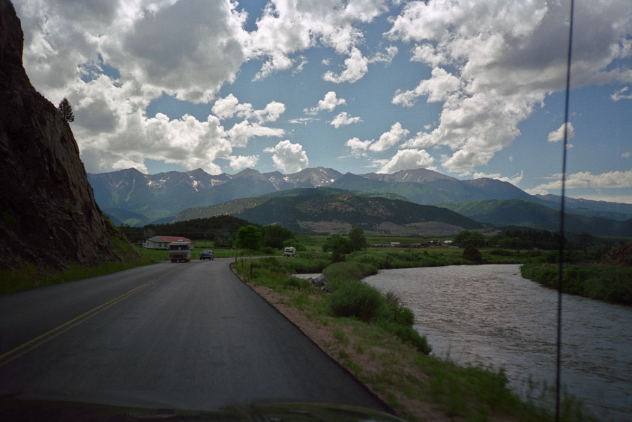 Driving west on US-50 east of Salida, alongside the Arkansas River.