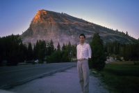 Bill in Tuolumne Meadow to see the sun set on Lembert Dome.