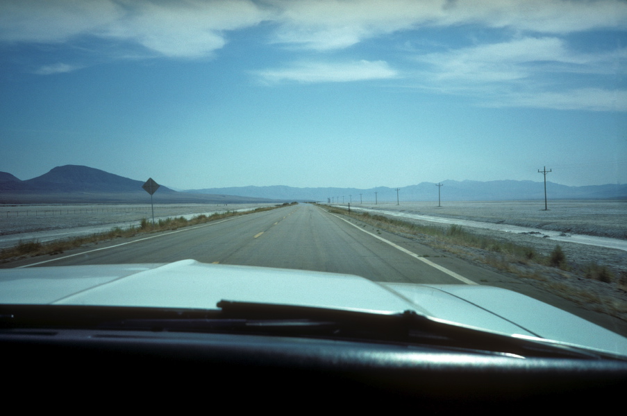 Crossing the salt flats near Fallon, NV