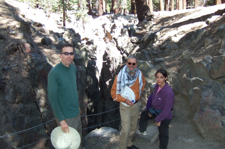 Bill, Frank, and Stella at the best place to look along the length of the crack.