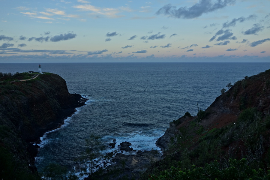 Just past sunset at Kilauea Lighthouse